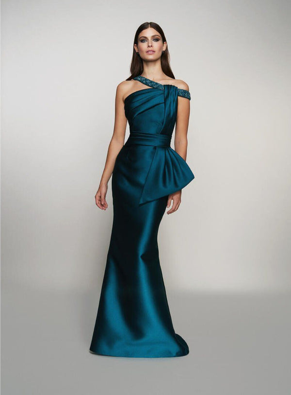 ONE SHOULDER GOWN frascara 
3940 teal