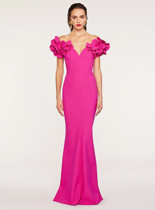 OFF-THE-SHOULDER JERSEY GOWN 4226