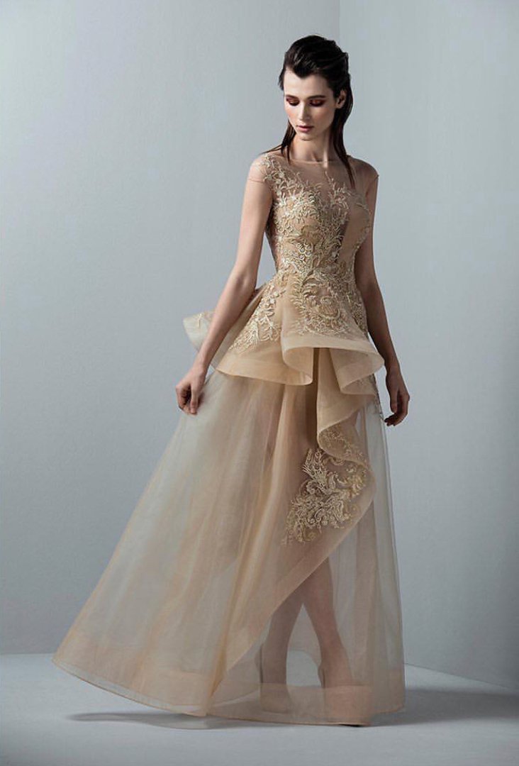 SAIID KOBEISY RE3362 Appliqued Peplum Gown SAIID KOBEISY RE3362 Appliqued Peplum Gown