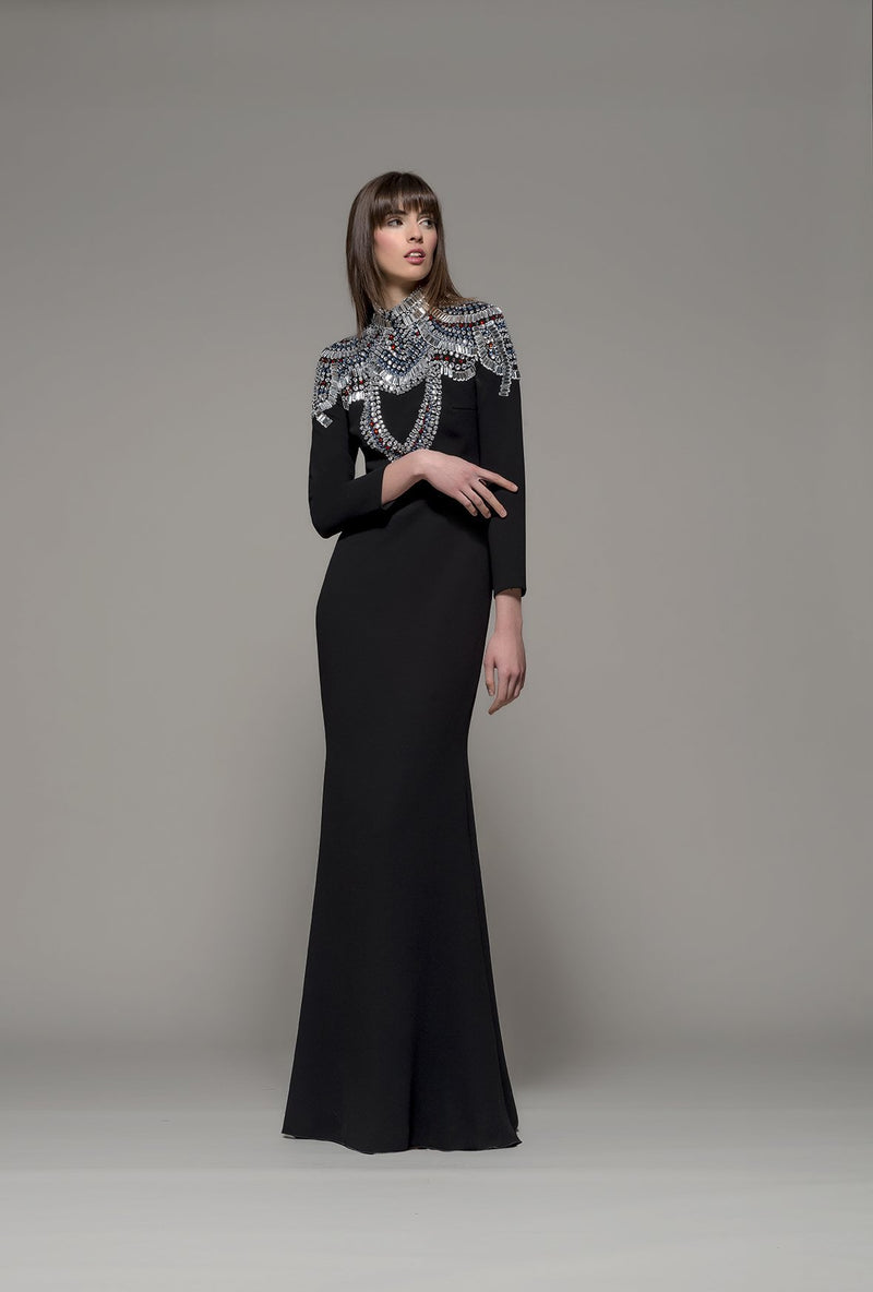 FUQUAY Gown by Olimpia Sanchis long sleeves Beading Isabel Sanchis