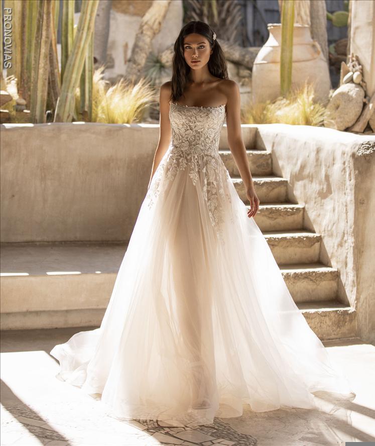 Pronovias BAKER -A-line wedding dress  strapless neckline  