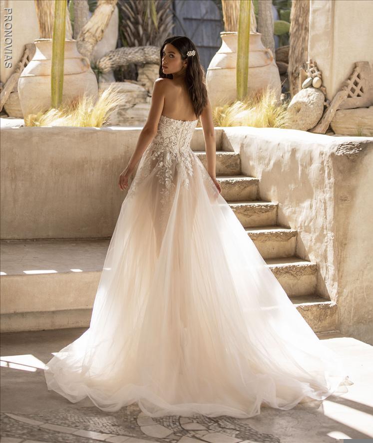 Pronovias BAKER -A-line wedding dress strapless neckline  open back