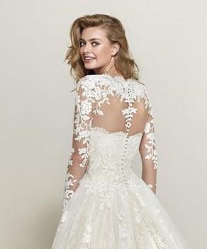 PRONOVIAS DRUMSA OFF WHITE  LACE JACKET BACK