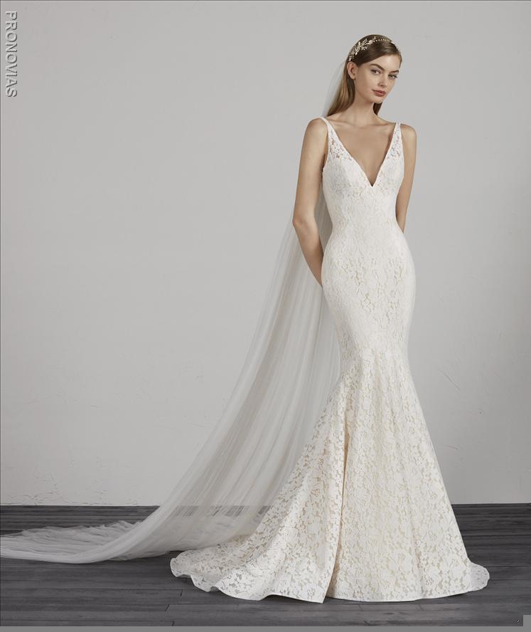 Pronovias MOSAICO wedding gown v-neck