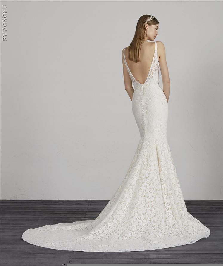 Pronovias MOSAICO wedding gown v-neck open back