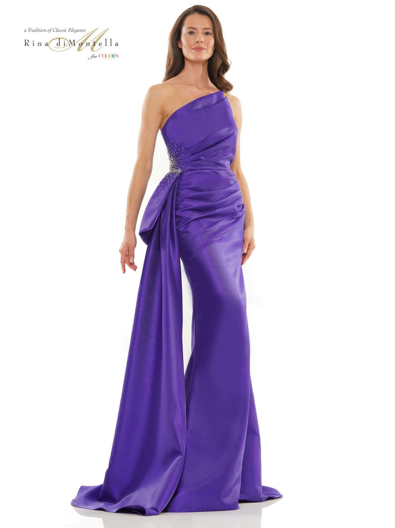 Rina Di Montella RD2750 Satin Amethyst Mother of bride