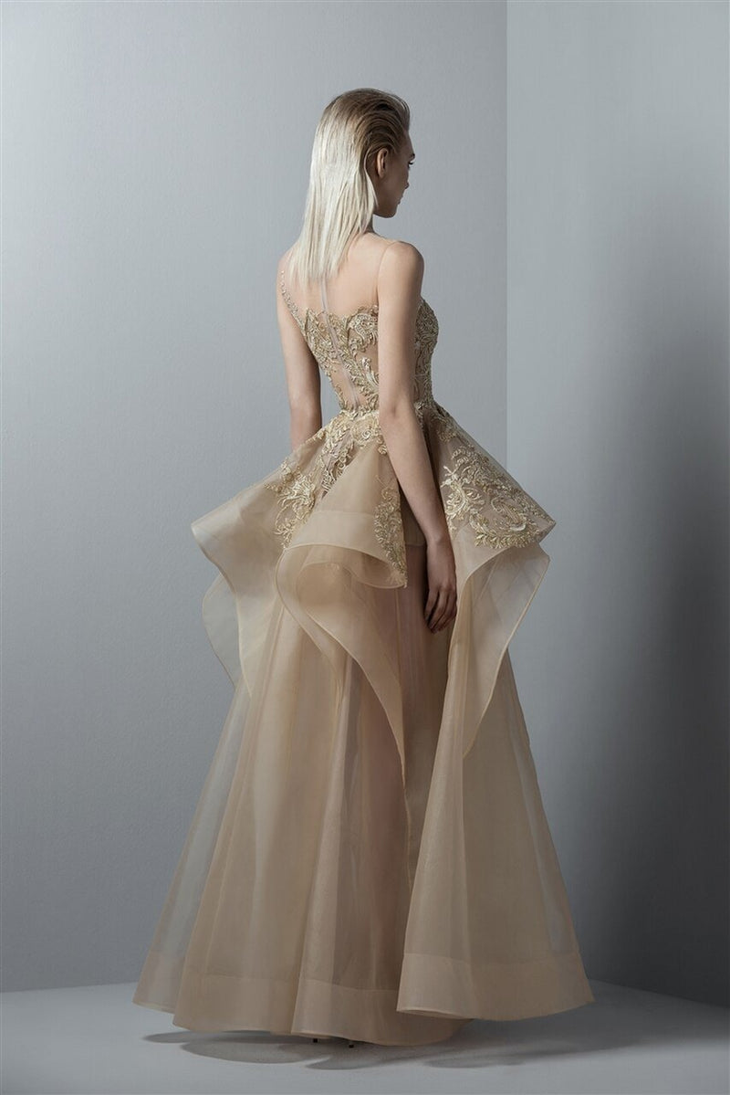 SAIID KOBEISY RE3363 GOLD APPLIQUED GOWN Fantasy Bridal Boutique SAIID KOBEISY RE3363 GOLD APPLIQUED GOWN Fantasy Bridal Boutique