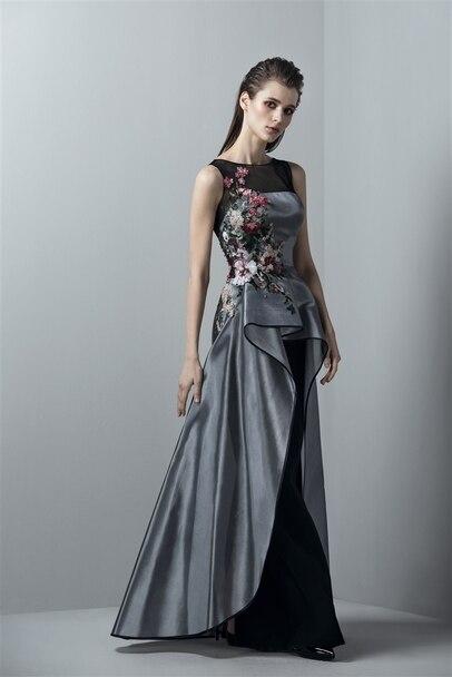 SAIID KOBEISY RE3380 Sleeveless long dress with an overskirt