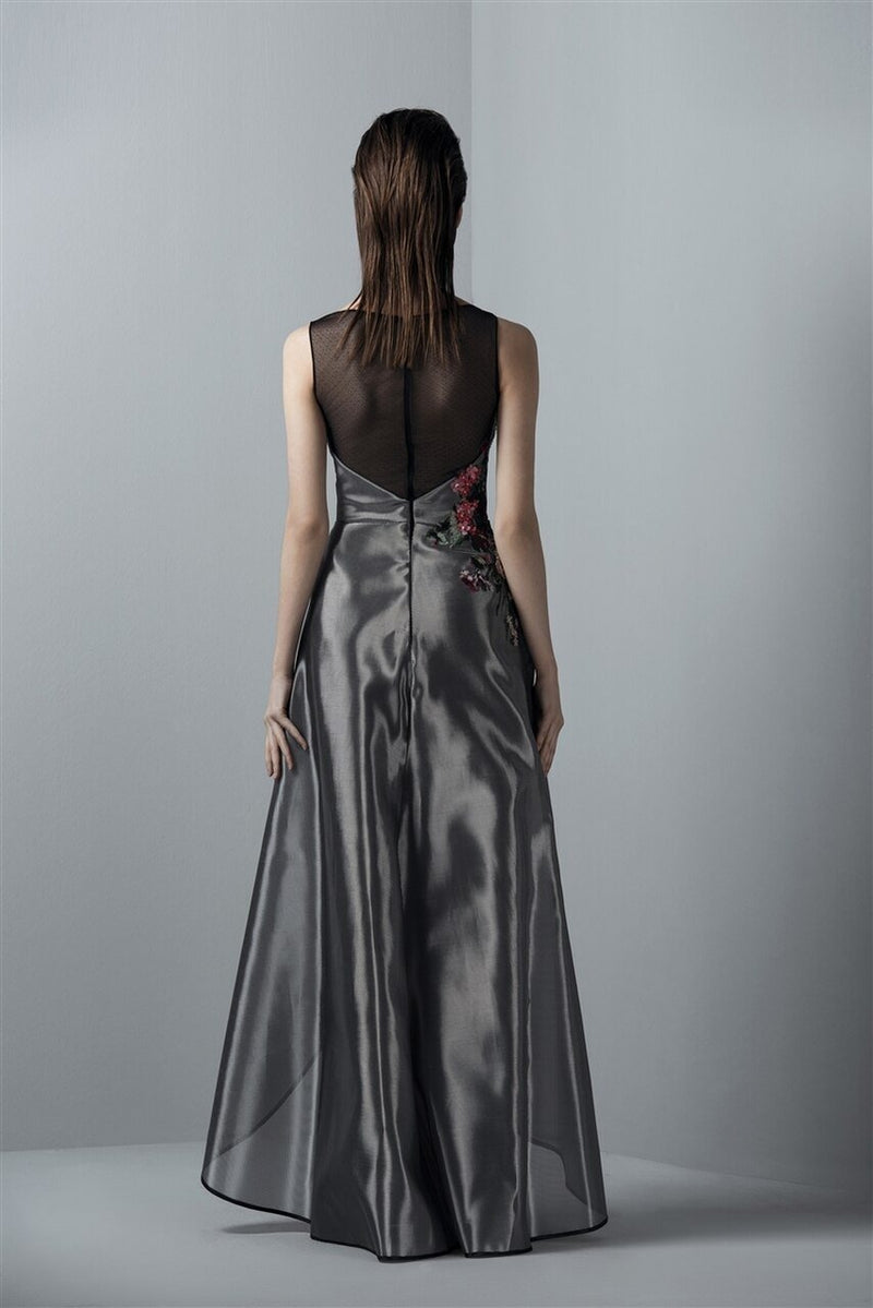 SAIID KOBEISY RE3380 Sleeveless long dress with an overskirt