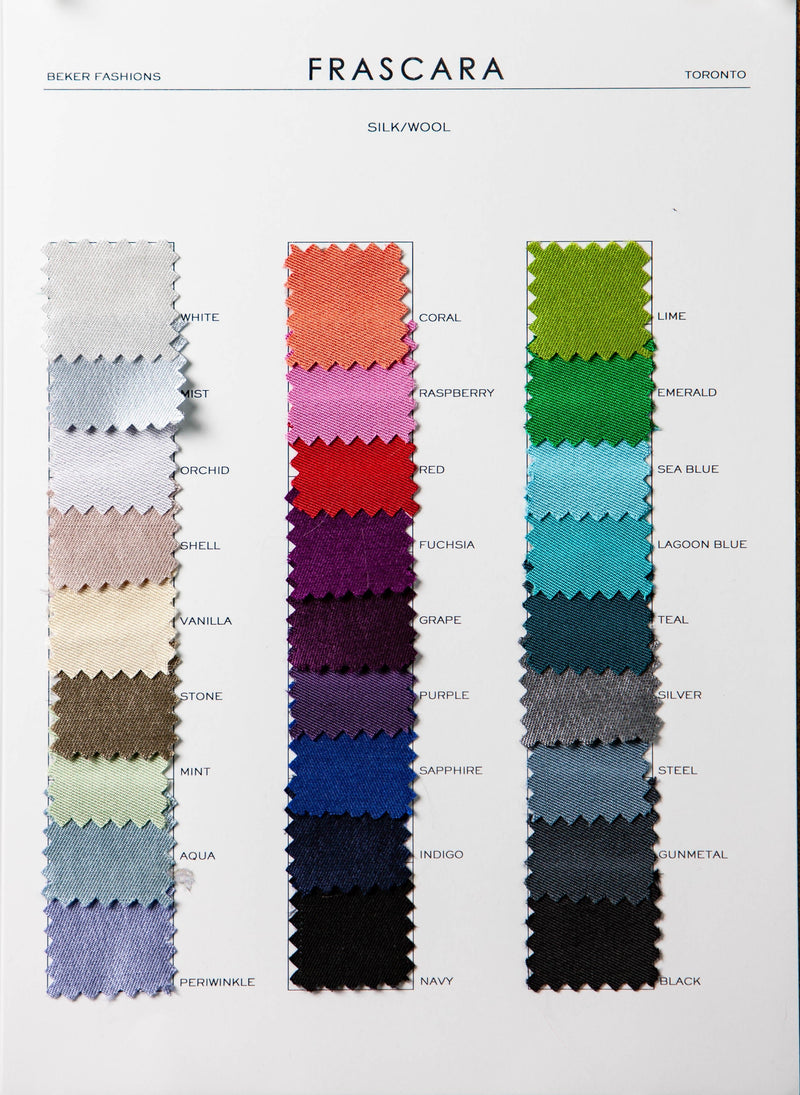 Frascara dress silk wool color chart palet
