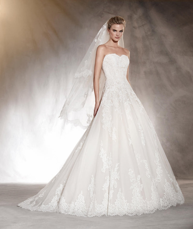 pronovias a line dress Pronovias 'Aspen' Sample // bridal size 12 | The White Room | Minneapolis, MN Bridal Shop