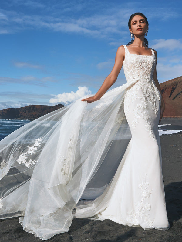 PRONOVIAS BOHOL Mermaid wedding dress in embroidered tulle