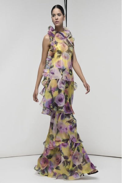 Isabel Sanchis PINEBLUFF - Sleeveless Floral Gown